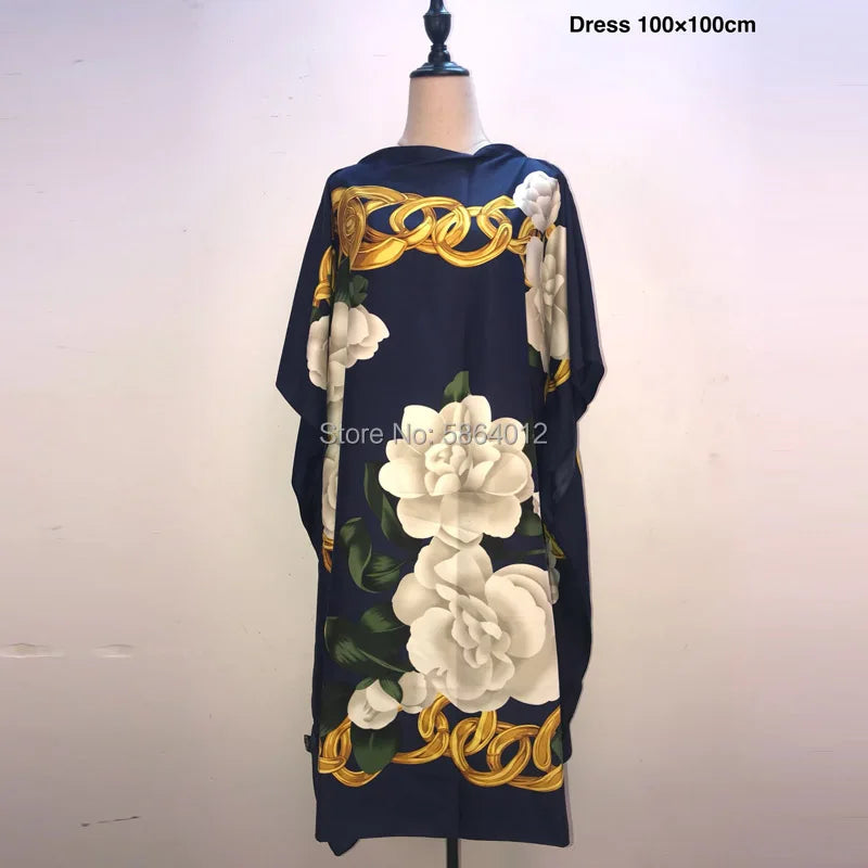 Printed Dresses For Women 2020 Fashion Design Loose Dress Batwing Maxi Long Femme Vestidos Summer Autumn Party Elegant Dress