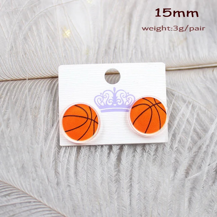 soccer and basketball Stud Earrings  Cute Earrings Girl Acrylic Earrings