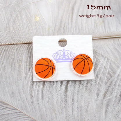 soccer and basketball Stud Earrings  Cute Earrings Girl Acrylic Earrings