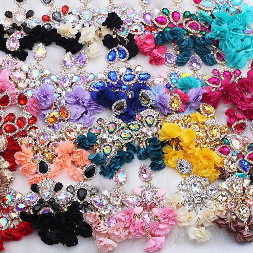 New Earrings Tassel Drop Earring Jewelry Earrings For Women Crystal Earrings Crown Dangle Earrings Long Earrings Boho Earings