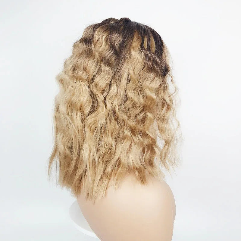 A Medium-length, Medium-length, Small Curly Wig for Women Made of Synthetic Fibers