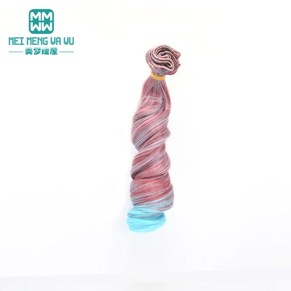 1pcs 15cm*100CM curl brown golden black khaki BJD Doll Wigs hair for 1/3 1/4 BJD dolls