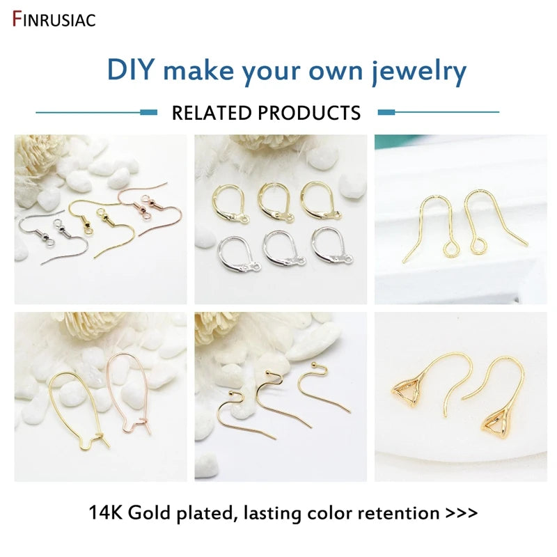 18K Gold Plated Brass Crystal Earrings Findings Earwire Clasps Hooks For DIY Women Handmade Earrings Accessories Wholesale