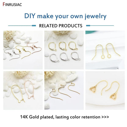 18K Gold Plated Brass Crystal Earrings Findings Earwire Clasps Hooks For DIY Women Handmade Earrings Accessories Wholesale