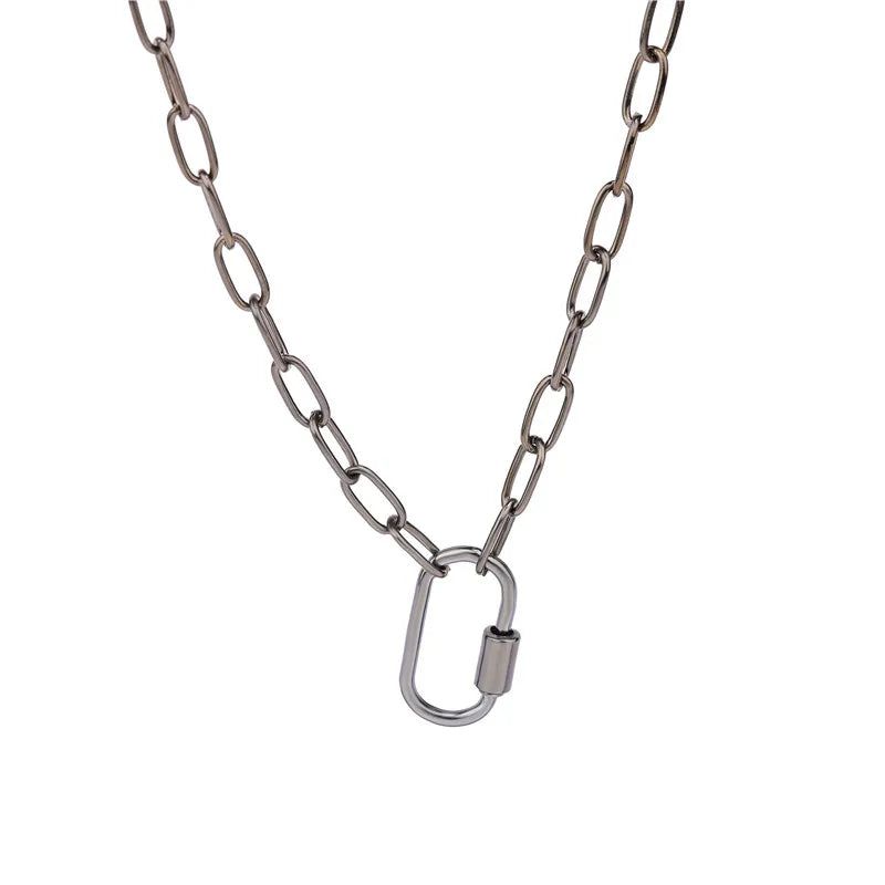 Necklace For Women Punk thick chain necklace zircon spiral Clasps pendant necklace women 2020 latest design charm jewelry