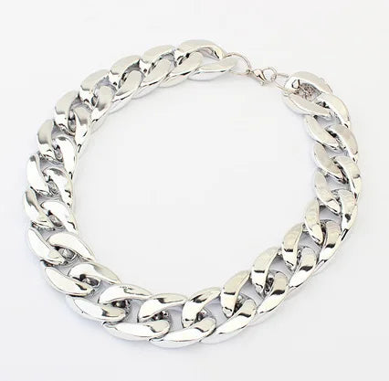 Female Fashion Hip Hop Short Necklaces Punk Gold Silver Color Thick Chain Statement Necklace Women Jewelry Wholesale