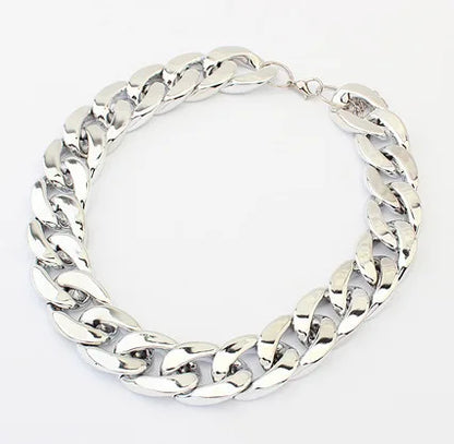 Female Fashion Hip Hop Short Necklaces Punk Gold Silver Color Thick Chain Statement Necklace Women Jewelry Wholesale