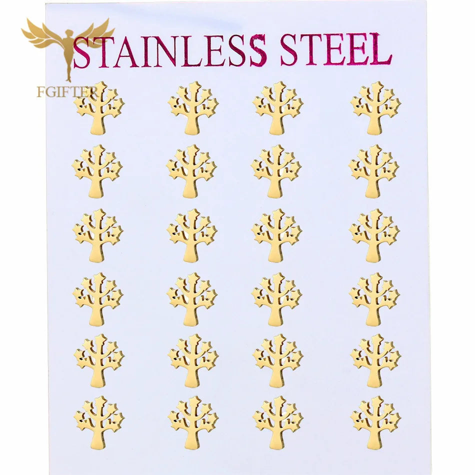 Wholesale Stainless Steel Earrings for Women Girl Animal Clover Flower Cat Bird Unicorn Bear Butterfly Dragonfly Dog Ear Studs