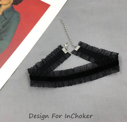 New Lace Collar Black White Necklace 2021 Black White Clavicle Choker INS Style Short Necklace for Women Jewelry Wholesale