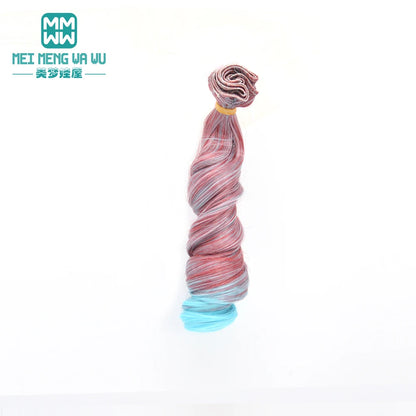 1pcs 15cm*100CM curl brown golden black khaki BJD Doll Wigs hair for 1/3 1/4 BJD dolls