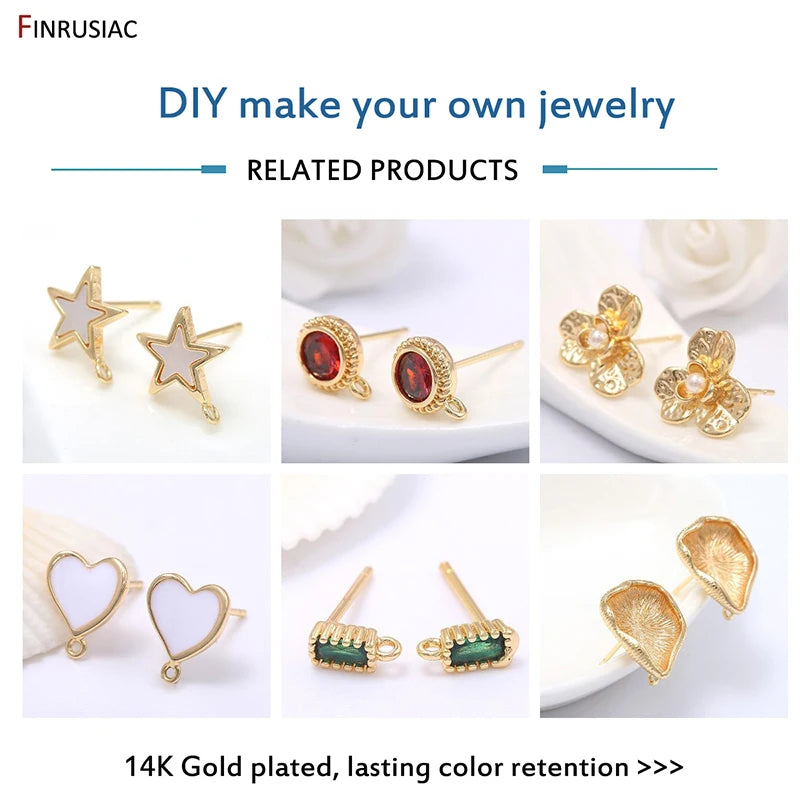 18K Gold Plated Brass Crystal Earrings Findings Earwire Clasps Hooks For DIY Women Handmade Earrings Accessories Wholesale
