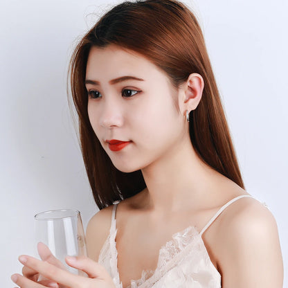 New 925 Sterling Silver Earrings Simple Black Earrings For Women & Men Glamour Jewelry Wedding Gifts