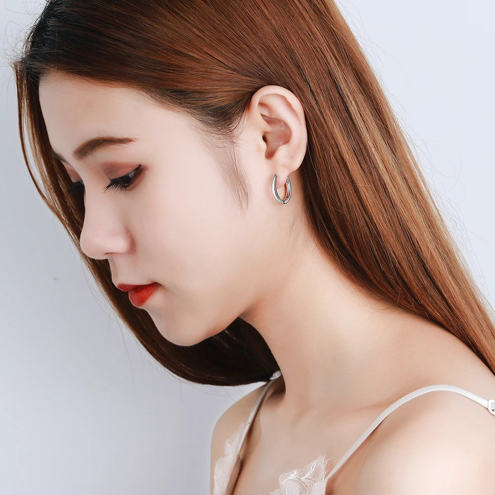 New 925 Sterling Silver Earrings Simple Black Earrings For Women & Men Glamour Jewelry Wedding Gifts