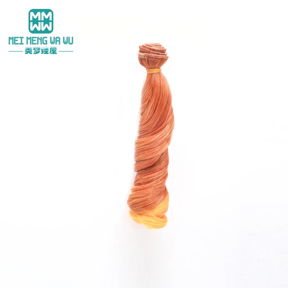 1pcs 15cm*100CM curl brown golden black khaki BJD Doll Wigs hair for 1/3 1/4 BJD dolls