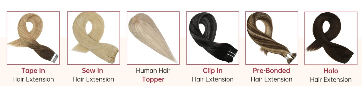 Moresoo Human Hair Bundles Weave in Double Wefted Machine Remy Hair Balayage Hair Pieces for Women Straight Weft Hair Extension