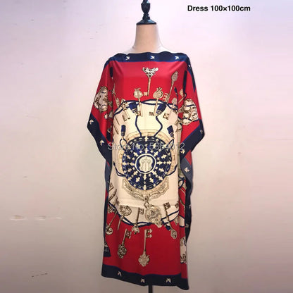 Printed Dresses For Women 2020 Fashion Design Loose Dress Batwing Maxi Long Femme Vestidos Summer Autumn Party Elegant Dress