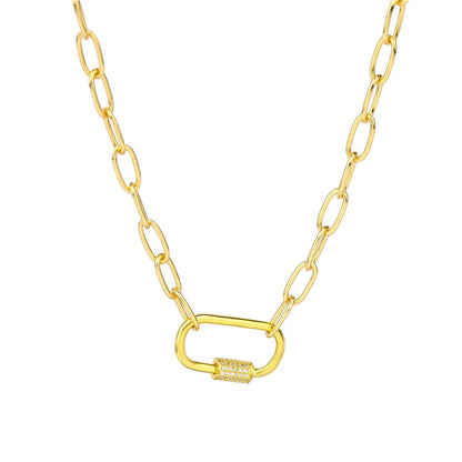 Necklace For Women Punk thick chain necklace zircon spiral Clasps pendant necklace women 2020 latest design charm jewelry