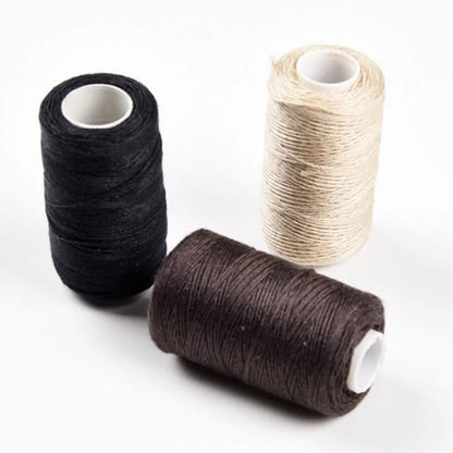 3 Rolls Hair Weaving Thread Cotton Sewing Thread With 5 pcs C curved needle for Making Wig DIY Hand Sewing Hair Weave hair weft