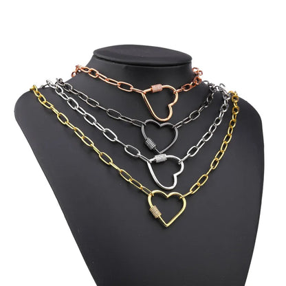 Necklace For Women Punk thick chain necklace zircon spiral Clasps pendant necklace women 2020 latest design charm jewelry