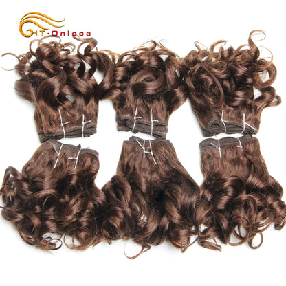 Curly Brazilian Hair Weave Bundles Bouncy Opran Curls Ombre Human Hair Bundles 8 Inch 6 Bundles Short Hair Extension
