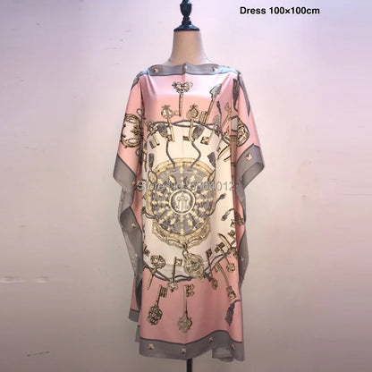 Printed Dresses For Women 2020 Fashion Design Loose Dress Batwing Maxi Long Femme Vestidos Summer Autumn Party Elegant Dress