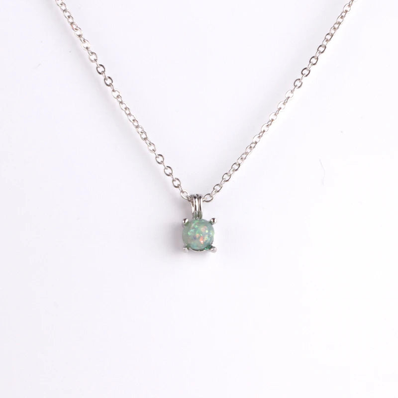 Elegant Women Pendant Necklaces Creative Round White Pink Blue Zinc Alloy Necklace Birthday Anniversary Gifts For Wife