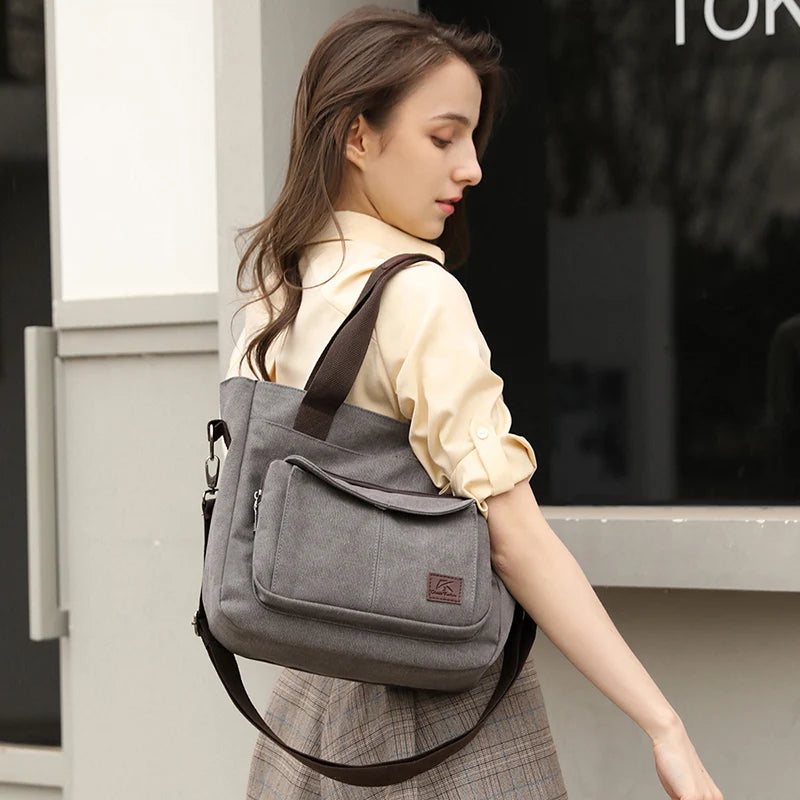 2024 Women Bag New Fashion Messenger Bag Women Shoulder Bag Canvas Handbag Purse Large Capacity Fashion Female Tote Shopping Bag