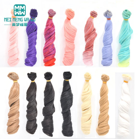 1pcs 15cm*100CM curl brown golden black khaki BJD Doll Wigs hair for 1/3 1/4 BJD dolls