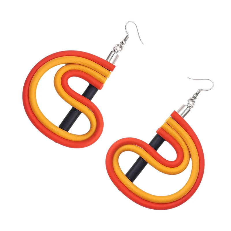 UKEBAY New Designer Handmade Big Statement Earrings For Women Multicolor Drop Earrings Bohemia Jewelry Party Accessories Gifts