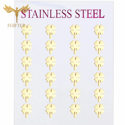 Wholesale Stainless Steel Earrings for Women Girl Animal Clover Flower Cat Bird Unicorn Bear Butterfly Dragonfly Dog Ear Studs