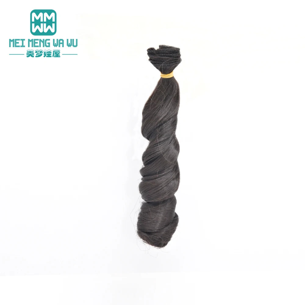 1pcs 15cm*100CM curl brown golden black khaki BJD Doll Wigs hair for 1/3 1/4 BJD dolls