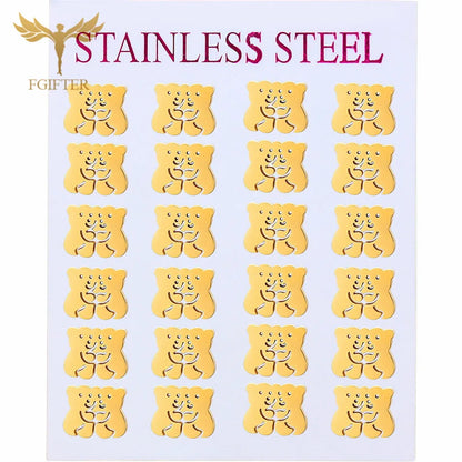 Wholesale Stainless Steel Earrings for Women Girl Animal Clover Flower Cat Bird Unicorn Bear Butterfly Dragonfly Dog Ear Studs