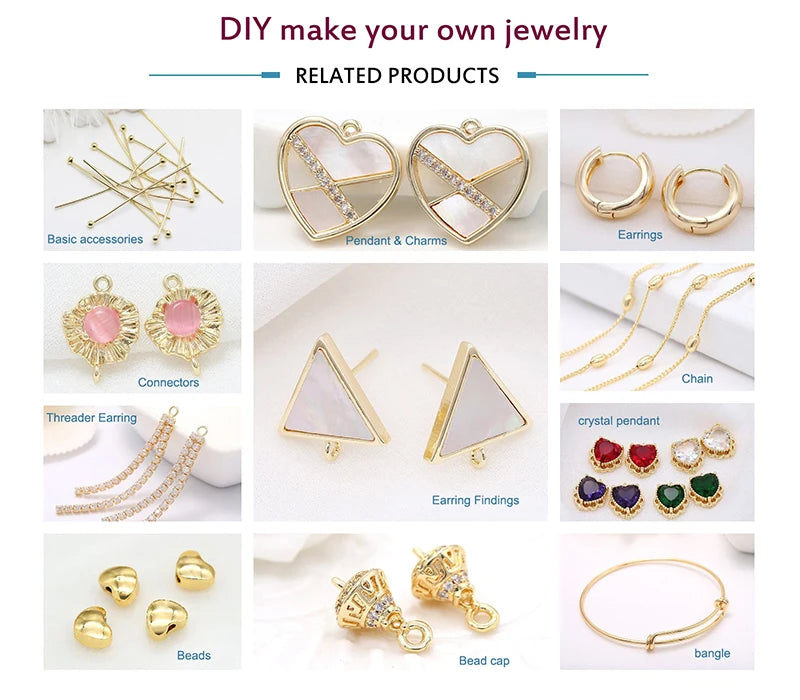 18K Gold Plated Brass Crystal Earrings Findings Earwire Clasps Hooks For DIY Women Handmade Earrings Accessories Wholesale