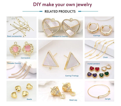 18K Gold Plated Brass Crystal Earrings Findings Earwire Clasps Hooks For DIY Women Handmade Earrings Accessories Wholesale