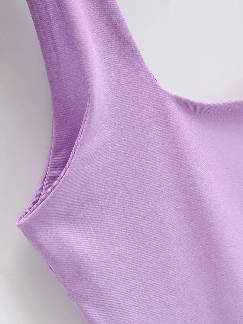 2022 Summer Women Sexy Sleeveless Tops Fashion Short Square Collar Tank Tops 6 Colors