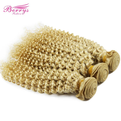 Berrys Fashion 613 Blonde Deep Wve Bundles Brazilian Curly Weave Human Hair Bundles 1/3/4PC Virgin Hair  #613 Color 12-28 Inch