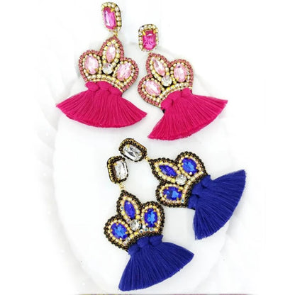 New Earrings Tassel Drop Earring Jewelry Earrings For Women Crystal Earrings Crown Dangle Earrings Long Earrings Boho Earings
