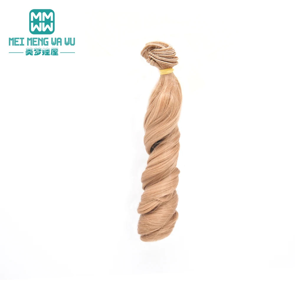 1pcs 15cm*100CM curl brown golden black khaki BJD Doll Wigs hair for 1/3 1/4 BJD dolls