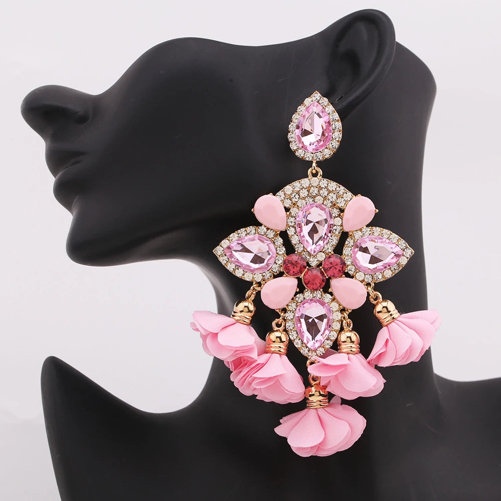 New Earrings Tassel Drop Earring Jewelry Earrings For Women Crystal Earrings Crown Dangle Earrings Long Earrings Boho Earings