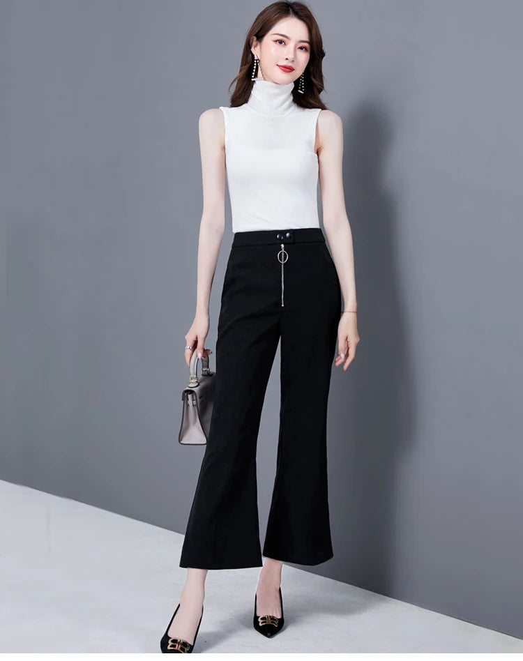 Summer Tops For Women 2025 Turtleneck Basic Sleeveless Lace Tank Tops Women Female Top Korean Tees Black White Blue