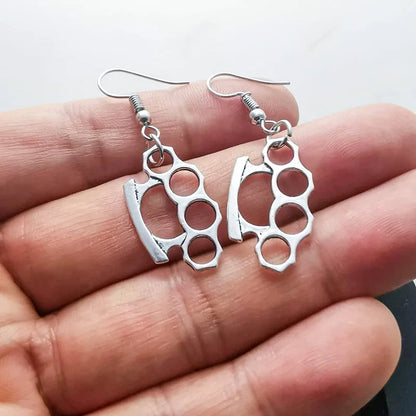 Brass Knuckles Pendant Necklace for Women Men Neck Chain Vintage Summer Gothic Goth Jewelry Trend 2022 Accessories Holiday Gifts