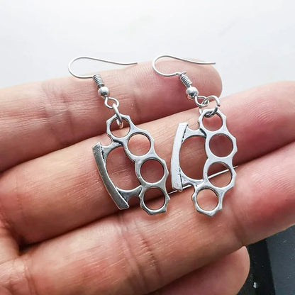 Brass Knuckles Pendant Necklace for Women Men Neck Chain Vintage Summer Gothic Goth Jewelry Trend 2022 Accessories Holiday Gifts