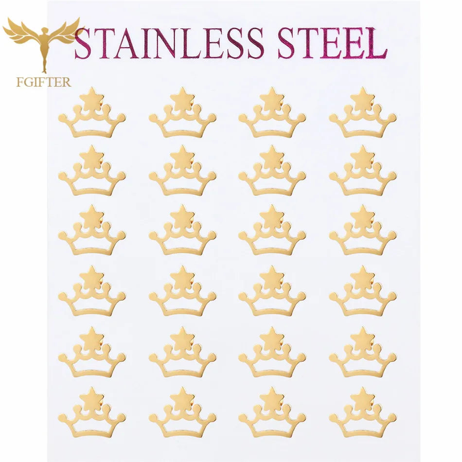 Wholesale Stainless Steel Earrings for Women Girl Animal Clover Flower Cat Bird Unicorn Bear Butterfly Dragonfly Dog Ear Studs