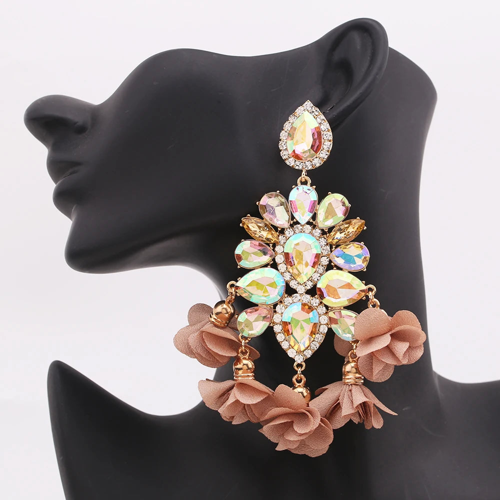 New Earrings Tassel Drop Earring Jewelry Earrings For Women Crystal Earrings Crown Dangle Earrings Long Earrings Boho Earings