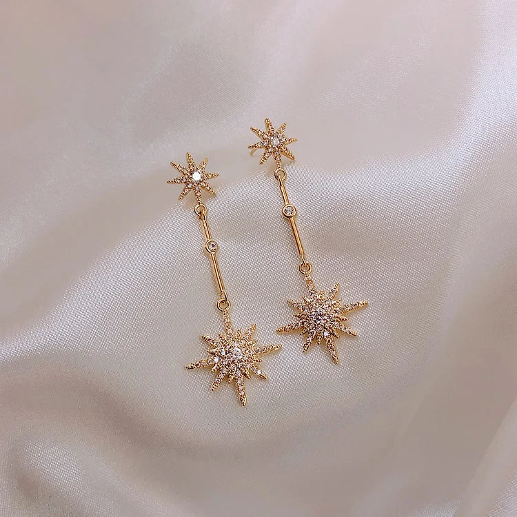 Fashion crystal star long earrings for women with earrings for friends gift trendy Earrings exaggerated Earrings