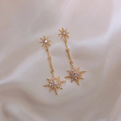 Fashion crystal star long earrings for women with earrings for friends gift trendy Earrings exaggerated Earrings