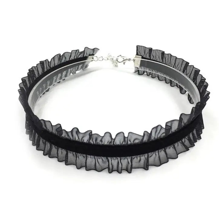 New Lace Collar Black White Necklace 2021 Black White Clavicle Choker INS Style Short Necklace for Women Jewelry Wholesale