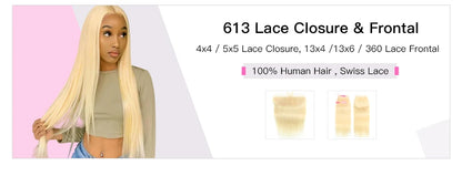 613 Blonde Colored Straight Human Hair Bundles 1 Pcs Double Drawn Raw Vietnamese Hair Bundles Weave Weft 22 24 26 28 30 32 Inch