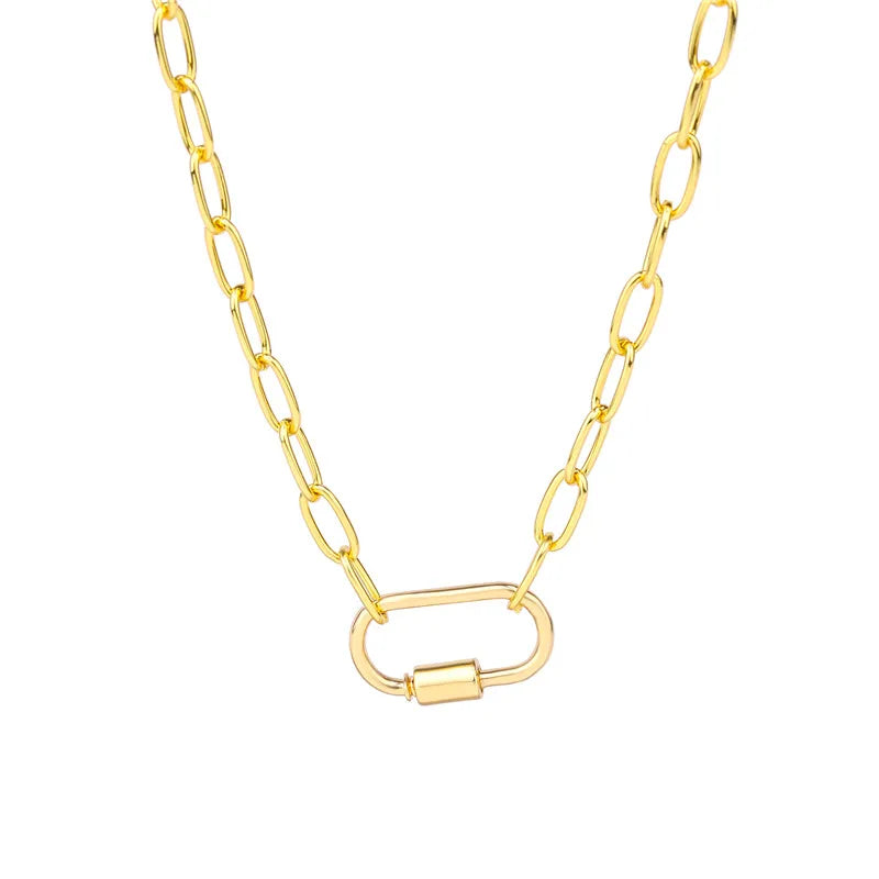 Necklace For Women Punk thick chain necklace zircon spiral Clasps pendant necklace women 2020 latest design charm jewelry