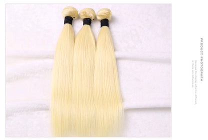 613 Blonde Colored Straight Human Hair Bundles 1 Pcs Double Drawn Raw Vietnamese Hair Bundles Weave Weft 22 24 26 28 30 32 Inch